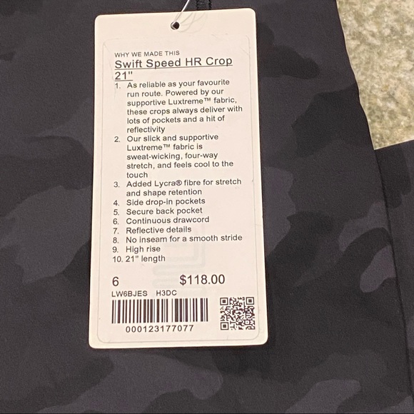 🚩SOLD🚩HP - Lululemon Athletica Swift Speed HR 21” Tights - NWT $118 retail - Picture 6 of 10